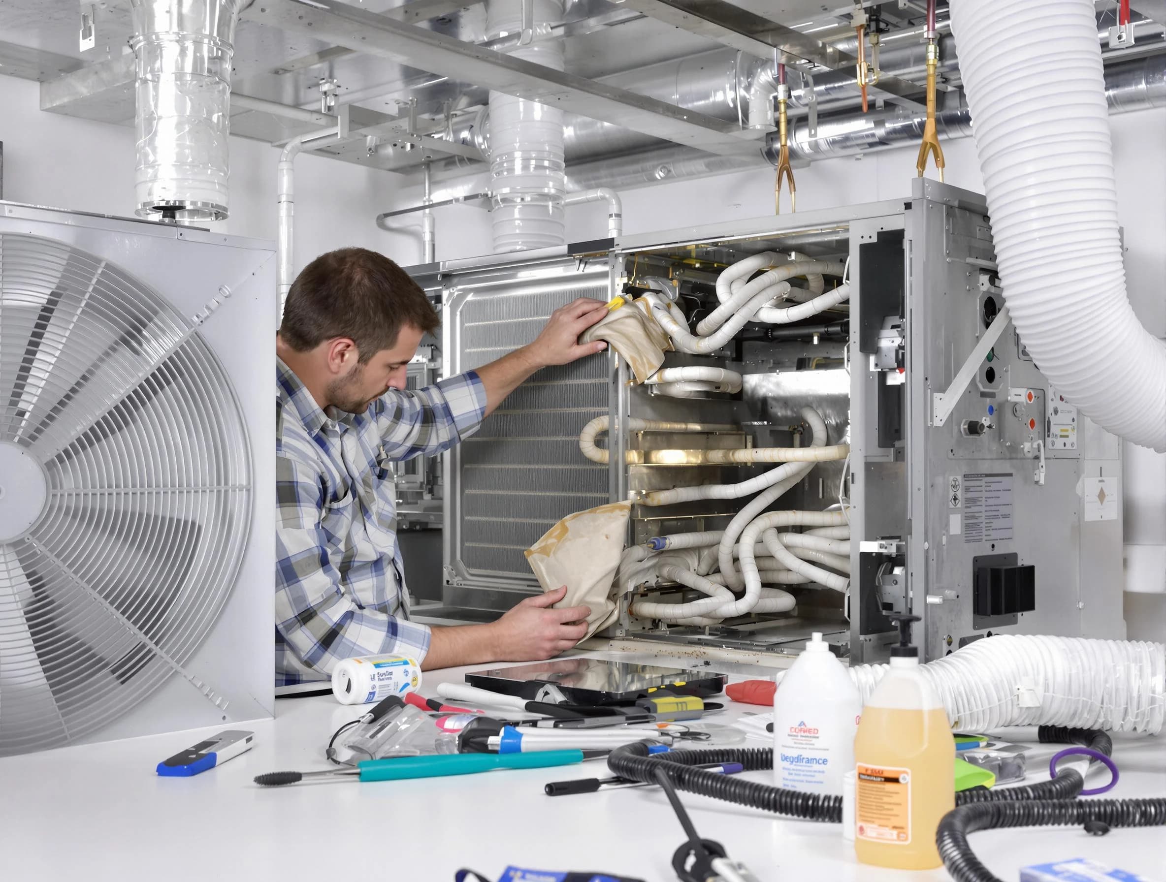 Ogden Air Duct Cleaning specialist performing precision AC coil cleaning in Ogden