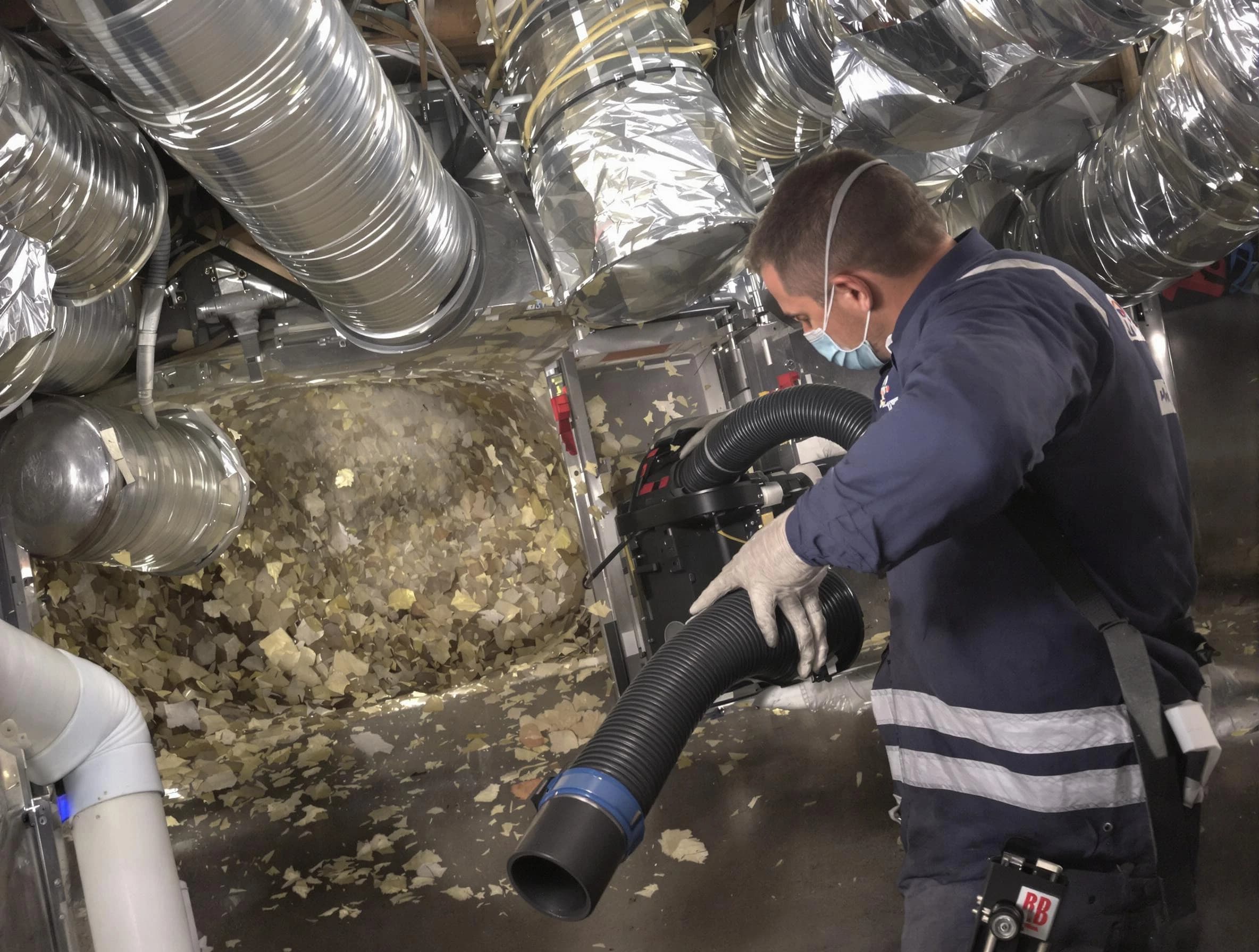 Ogden Air Duct Cleaning specialist operating negative pressure cleaning equipment for thorough duct maintenance in Ogden