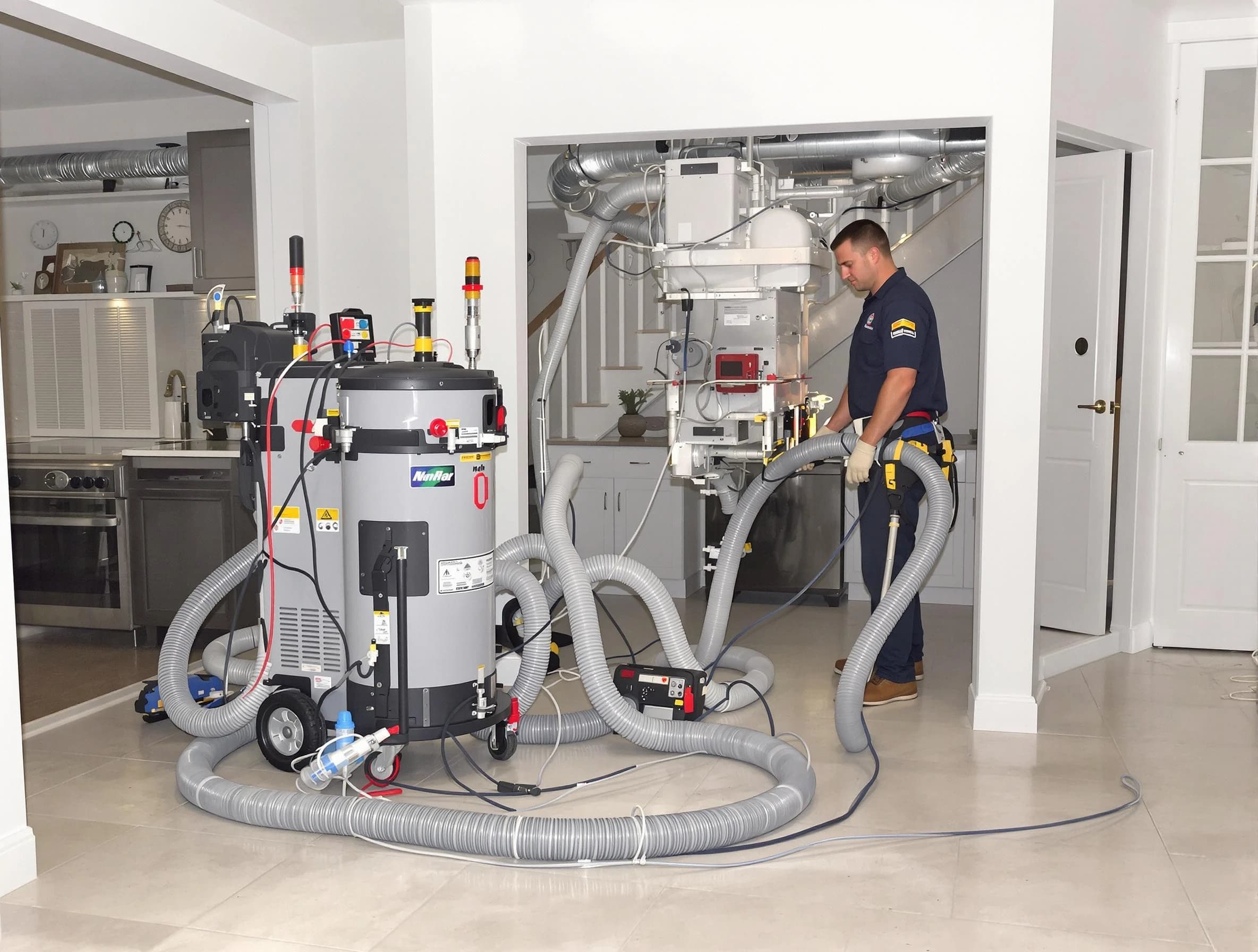 Ogden Air Duct Cleaning technician operating negative pressure cleaning equipment for thorough duct maintenance in Ogden