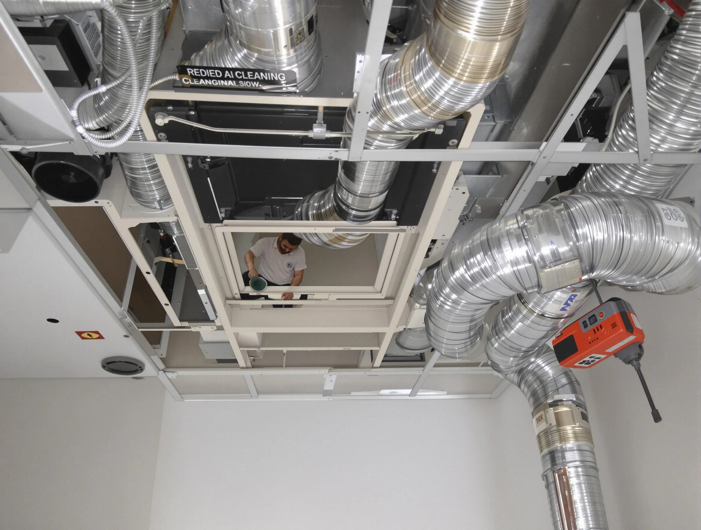 Ogden Air Duct Cleaning technician performing detailed central duct system cleaning in Ogden